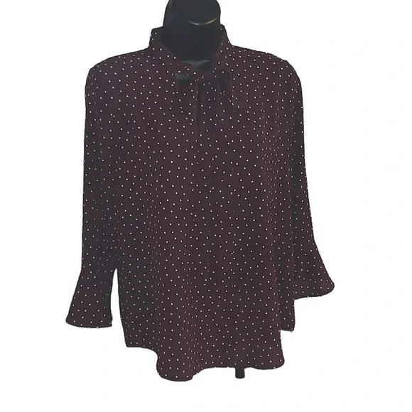 Sweet Wanderer Polka Dot Neck Tie Blouse L - Picture 2 of 11